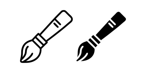 Paint Brush outline and pictogram Icon for Art, Design, Creativity, and Painting Tools