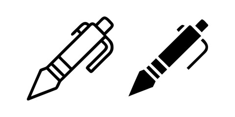 Pen outline and pictogram Icon for Writing, Office, Education, and Creative Design