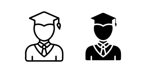 Student outline and pictogram Icon for Education, Learning, and Academic School Design