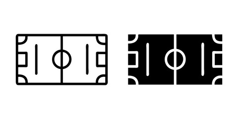 Sports Field outline and pictogram Icon for Athletics, Games, and Outdoor Activity Design