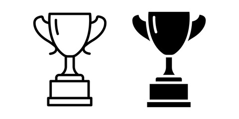 School Trophy outline and pictogram Icon for Achievement, Awards, and Academic Success Design