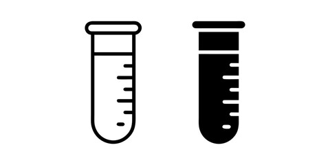 Test Tube outline and pictogram Icon for Science, Laboratory, Chemistry, and Experiment Design