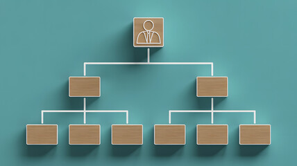 Modern organizational chart illustrating business hierarchy and team structure
