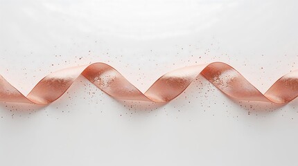 A flowing rose gold ribbon with glitter
