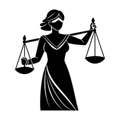 Silhouette of a woman holding scales representing the zodiac sign of libra