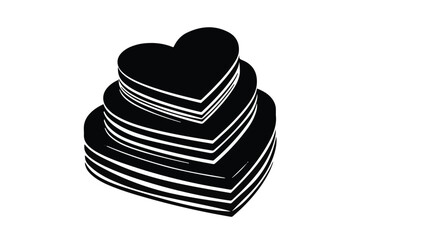 Elegant stacked heart-shaped boxes symbolizing love and celebration