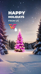 Christmas Tree Greeting Vertical Logo Reveal | Festive Holiday Wishes Animation