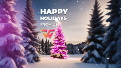 Christmas Tree Greeting Wide Logo Reveal | Festive Holiday Wishes Animation