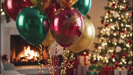 christmas tree decorations with balloons - Powered by Adobe