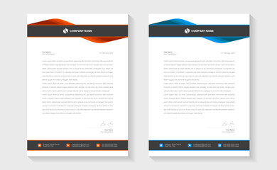 Modern Creative & Clean business style letterhead bundle of your corporate project design. Set to print. modern business letterhead in abstract design. Elegant template of creative letterhead. A4