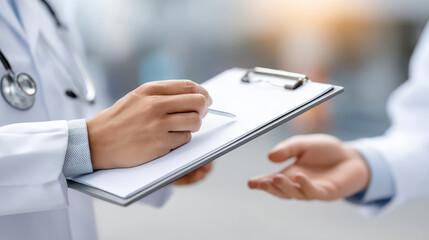 Healthcare professionals often engage in medical consultations, taking notes on patient information to ensure accurate treatment. This process is vital for effective healthcare delivery