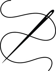 Needle and Thread Icon on White Background vector illustration