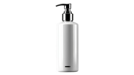 Sleek white pump bottle for skincare, featuring a modern, minimalist design.