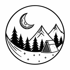 Obraz premium camping icons set