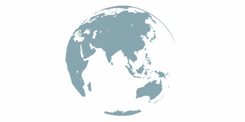 Stylized globe showing asia australia and pacific islands on a white background © Sourav