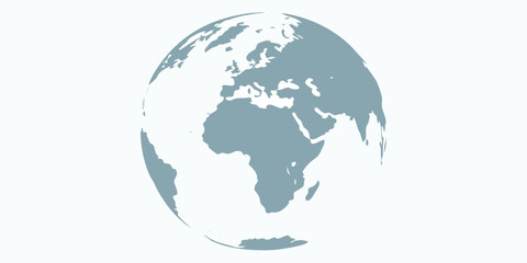 Stylized earth globe with africa and europe prominently displayed on a clean white background