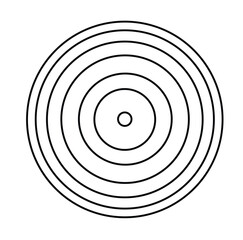 Cute cartoon hand drawn vector Concentric Ripple Circles outline.