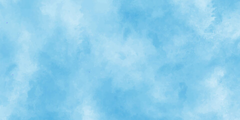 Beautiful bright blue sky with fluffy white clouds, a clear summer cloudscape background