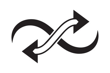 Abstract infinity symbol formed by two intertwined arrows loop Vector