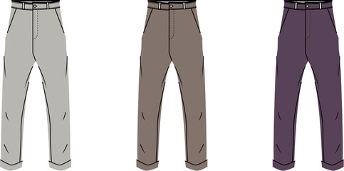 Stylish Trousers A Trio of Colors - Perfect for Various Occasions and Outfits, Trendy Fashion