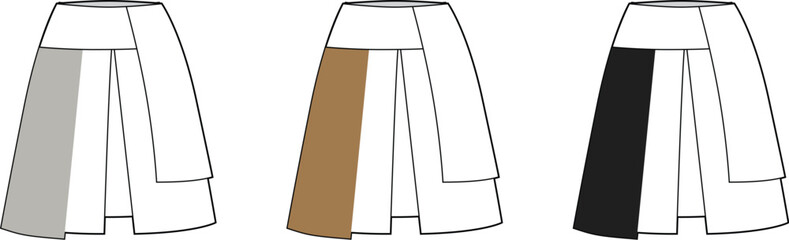Fashion Illustration Skirt Designs in Various Colors - A Stylistic Approach