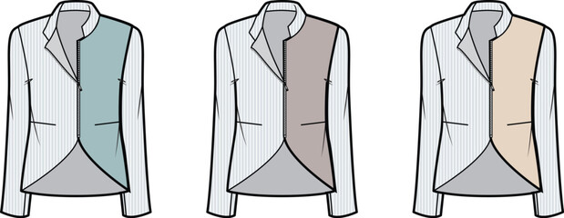 Stylish Jacket Designs Explore Modern Tailoring and Color Blocking for Fashion and Apparel Inspiration