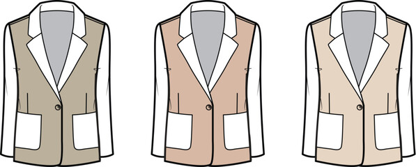 Stylish Blazer Collection in Various Colors A Fashion Illustration