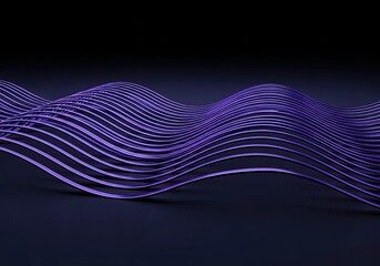 Stunning purple waves flow gracefully across a dark background, creating a modern and dynamic abstract design, perfect for technology and innovation projects