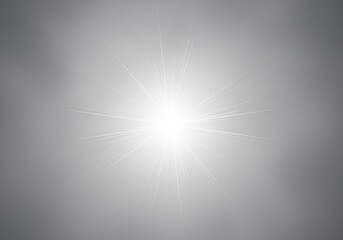 Stunning white light burst radiating energy on gray background, perfect for adding a touch of brilliance and modern flair to any design project