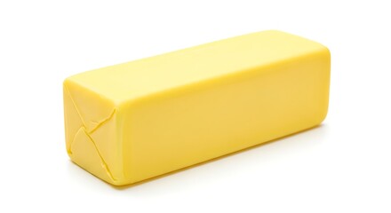 Stick of butter isolated on white background