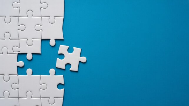 Discover the missing piece and connect ideas with this vibrant puzzle concept, perfect for strategy and teamwork visuals