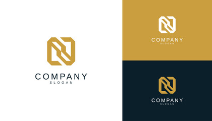 Letter N logo design template. Monogram N logo icon	
