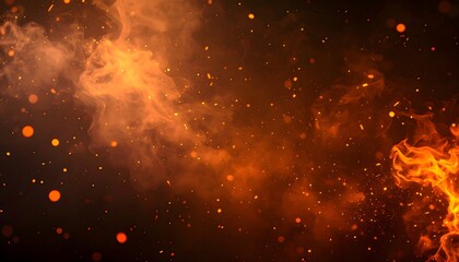 Abstract Fiery Bokeh and Particle Background
