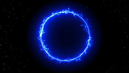 Abstract Neon Plasma Ring or Sci-Fi Portal