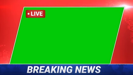Breaking news green screen background video