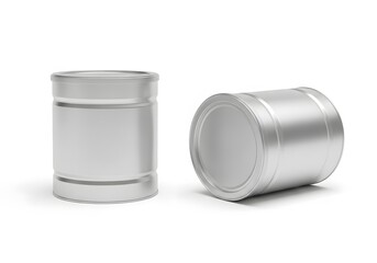 Minimalist Silver Tin Can Mockups for Food Storage & Presentation
