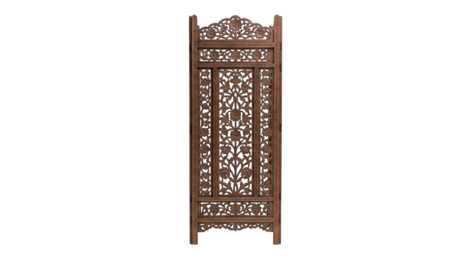 Antique Wooden Carved Room Divider Screen.