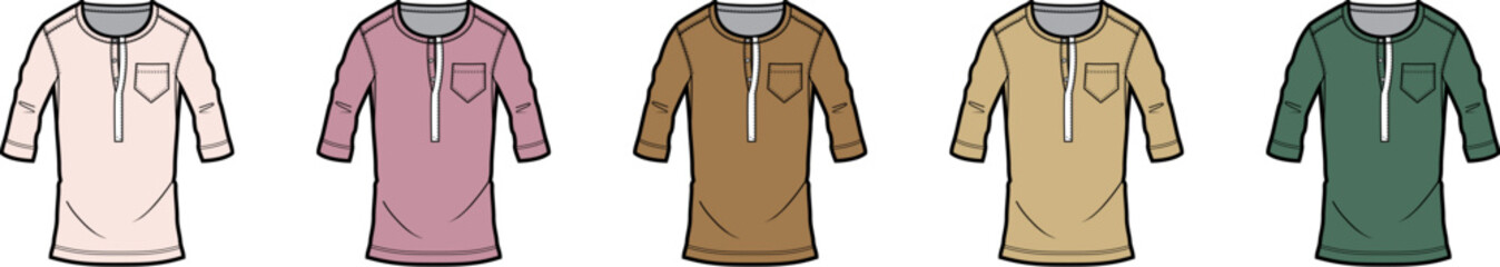 Colorful Collection of Traditional Thobes A Fashionable Illustration Featuring Various Designs and Hues