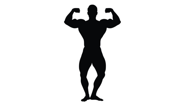 Abstract geometric pattern with bold contrasting shapes and lines in a striking silhouette