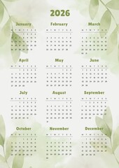 Cute Floral Daisy Flower 2026 Calendar, calendar 2026