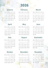 Cute Floral Daisy Flower 2026 Calendar, calendar 2026