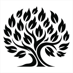 Intricate Tree of Life Silhouette Logo