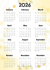 Cute Floral Daisy Flower 2026 Calendar, calendar 2026