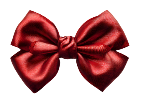 Red bow isolated on transparent or white background, png