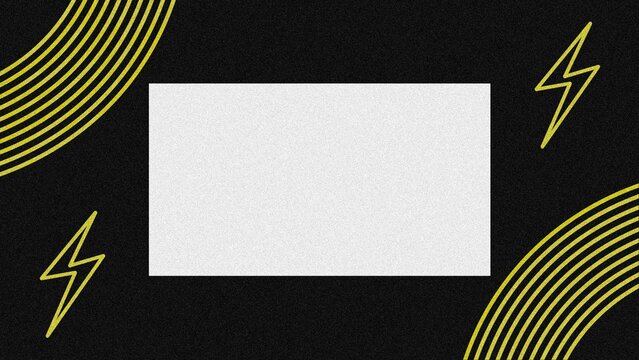 Bold black background with white center, yellow lightning, and paper texture — ideal for YouTube, posters, and end screens  