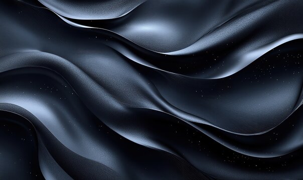 Dark metallic waves background with subtle glitter and flowing abstract texture