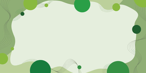 Abstract Green Organic Shapes and Circles with Wavy Lines Background vector illustration