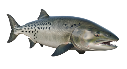Coho salmon isolated on white a detailed illustration of a silver fish perfect for educational materials and wildlife publications