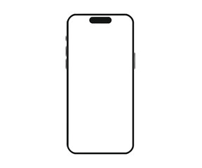 smartphone, phone, mobile, device, technology, communication, screen, display, outline, icon, black, white, modern, gadget, cell phone, digital, interface, blank, empty, isolated, white background