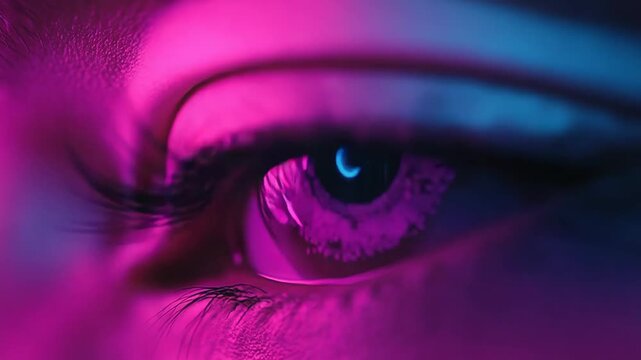 Human eye featuring futuristic bionic iris with ai technology